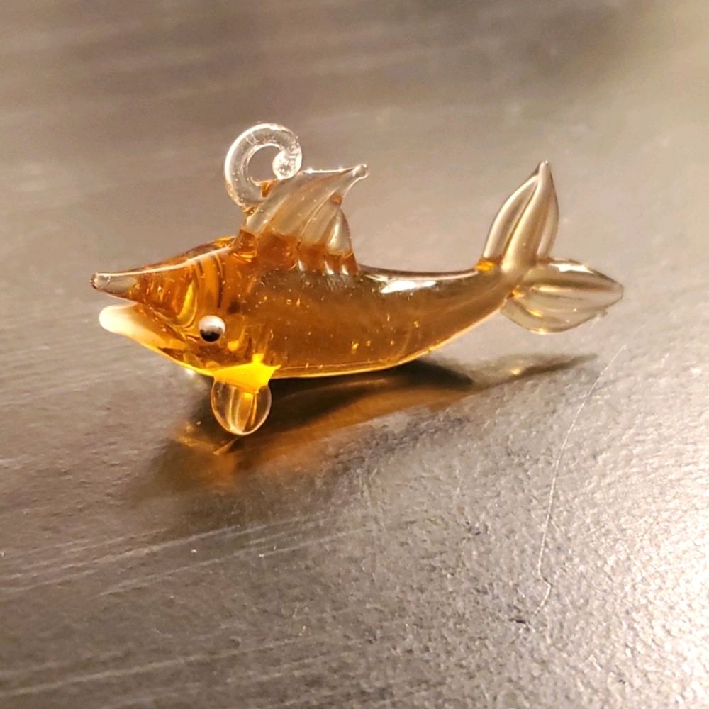 Glass figurine, keychain/necklace dolphin